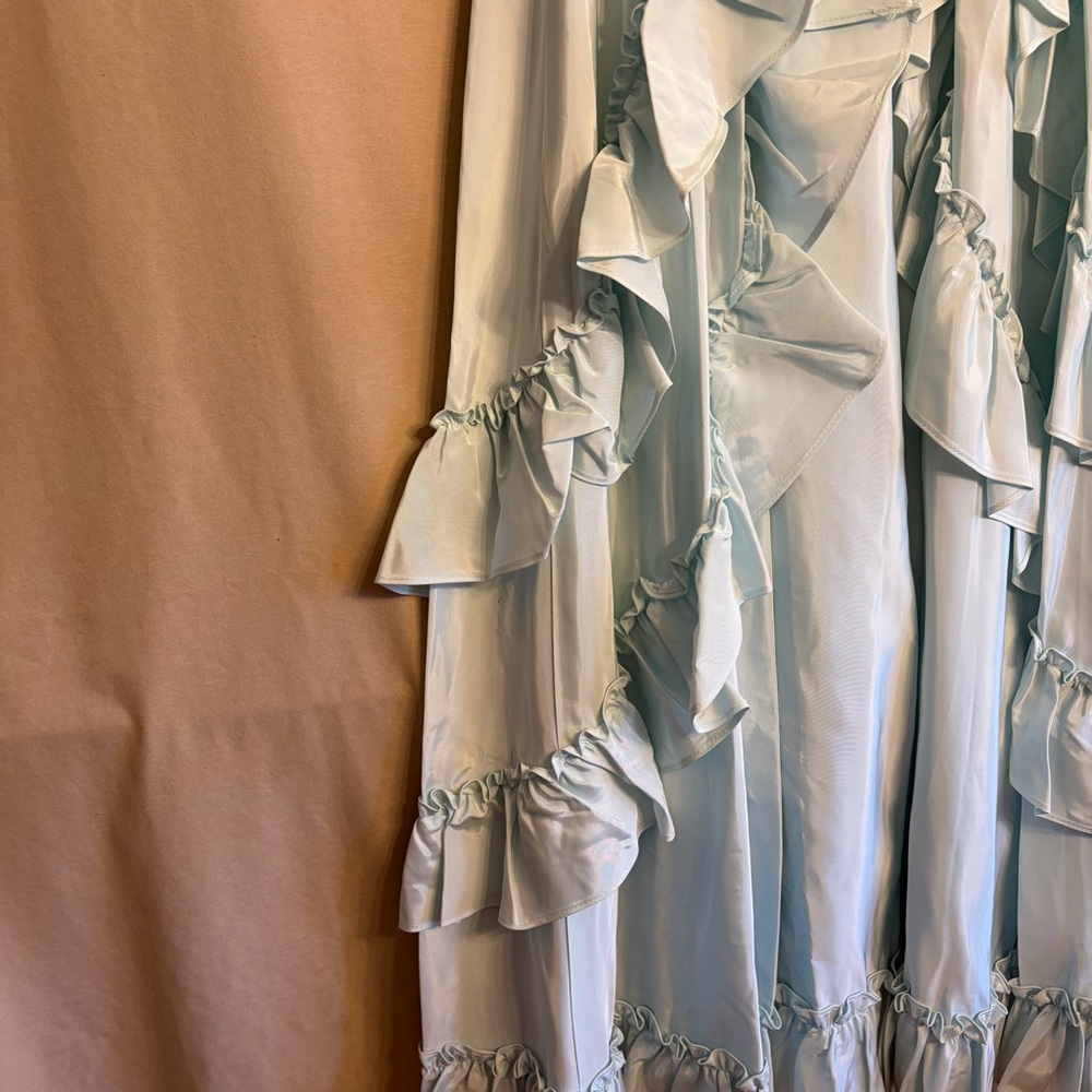 Light Blue Ruffled Strap Maxi Dress - Picture 10 of 11